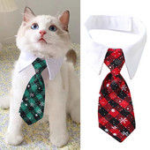 Ρυθμιζόμενο παπιγιόν για σκύλους γάτα για κολάρο γραβάτα με στολές κατοικίδιων για μικρά σκυλιά Χριστουγεννιάτικη πράσινη κόκκινη ριγέ γραβάτα περιποίησης Αξεσουάρ για κατοικίδια