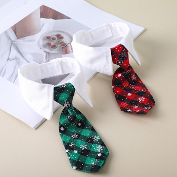 Ρυθμιζόμενο παπιγιόν για σκύλους γάτα για κολάρο γραβάτα με στολές κατοικίδιων για μικρά σκυλιά Χριστουγεννιάτικη πράσινη κόκκινη ριγέ γραβάτα περιποίησης Αξεσουάρ για κατοικίδια
