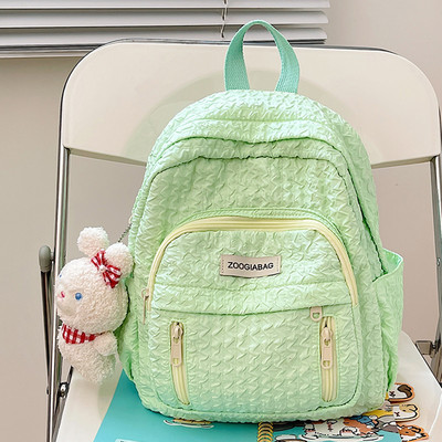 Modes kroku skolēnu mugursomas vienkrāsains neilona mugursoma, viegla, skrāpējumiem izturīga mugursoma ar daudzām kabatām skolas rokassomu