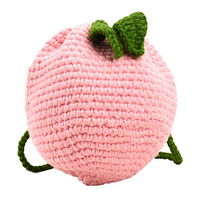 Ženska ručno rađena pletena torba preko ramena Mini slatka ženska torba na rame u obliku ružičaste breskve Lagana za nošenje Lagana za torbu za kupovinu