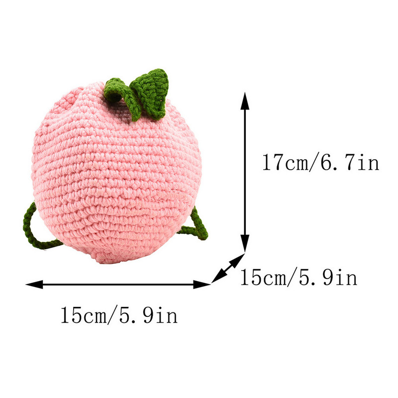 Ženska ručno rađena pletena torba preko ramena Mini slatka ženska torba na rame u obliku ružičaste breskve Lagana za nošenje Lagana za torbu za kupovinu