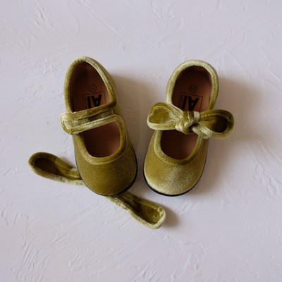 Pantofi cu fundă ULKNN pentru copii First Walkers 2023 Primăvara Bebeluși Fete Retro Copii Prewalkers Catifea Pantofi detasabil Sugari Violet roșu