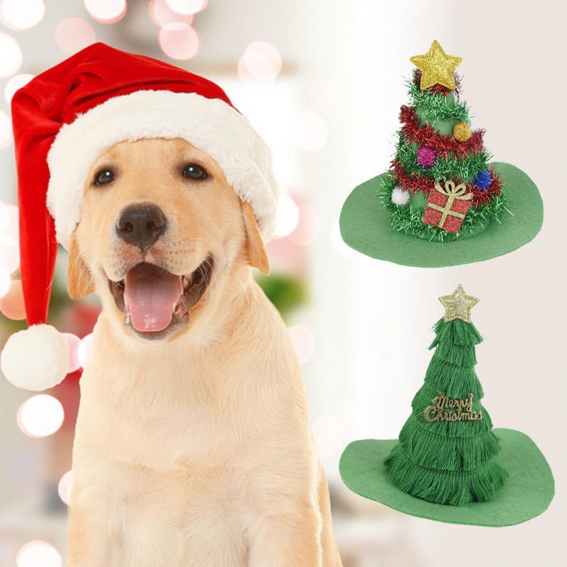 Βελτιώστε την ατμόσφαιρα χωρίς οσμή Κάλυμμα κεφαλής για πάρτι για σκύλους γάτα Καπέλα Χριστουγέννων για κατοικίδια