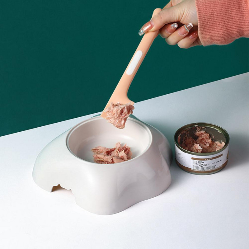 Ανοιχτήρι βάζας για γάτες Τετράγωνο κουτάλι κεφάλι για κατοικίδια Κουτάλι από κονσέρβα Σπάτουλα τροφής για κατοικίδια Κουτάλι ανάμειξης υγρής τροφής