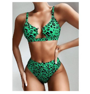 Καλοκαιρινό γυναικείο μαγιό 2 τεμαχίων σπαστό λεοπάρ σέξι μονόχρωμο μπικίνι Κομψό θηλυκό Ropa Mujer μπικίνι mujer