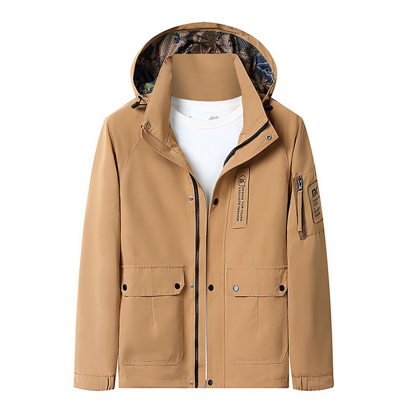 Farebný štýlový kabát s kapucňou na zips, farebný list s kapucňou, outdoorová bunda pre mužov, jednofarebný pánsky kabát s rukávmi, pánske nohavice, dlhá snehová bunda