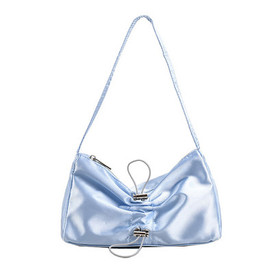 Τσάντες ώμου με πλισέ κορδόνι για γυναίκες Επαγγελματικές γυαλιστερές PU δερμάτινες τσάντες κουβά Μικρές τσάντες γυναικεία τσάντα μασχάλης casual τσάντα