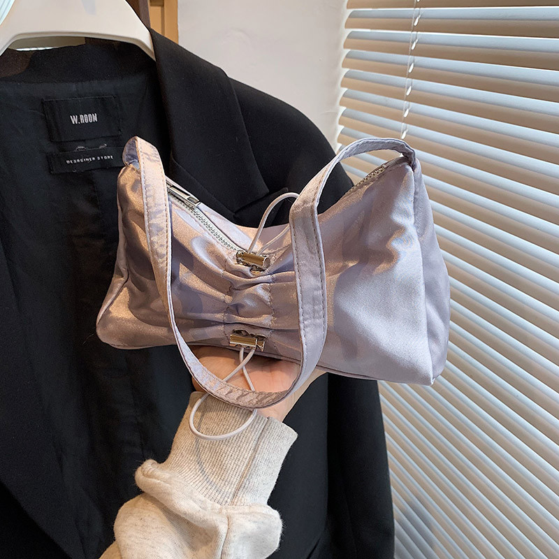 Τσάντες ώμου με πλισέ κορδόνι για γυναίκες Επαγγελματικές γυαλιστερές PU δερμάτινες τσάντες κουβά Μικρές τσάντες γυναικεία τσάντα μασχάλης casual τσάντα