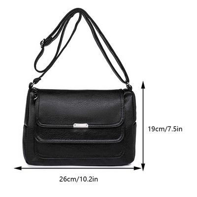 Γυναικεία τσάντα χιαστί πολλαπλών στρώσεων Casual Classic Satchel Τσάντα μεγάλης χωρητικότητας Ευέλικτη τσάντα PU Single Shoulder Daily Commuting