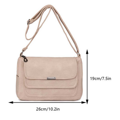 Γυναικεία τσάντα χιαστί πολλαπλών στρώσεων Casual Classic Satchel Τσάντα μεγάλης χωρητικότητας Ευέλικτη τσάντα PU Single Shoulder Daily Commuting