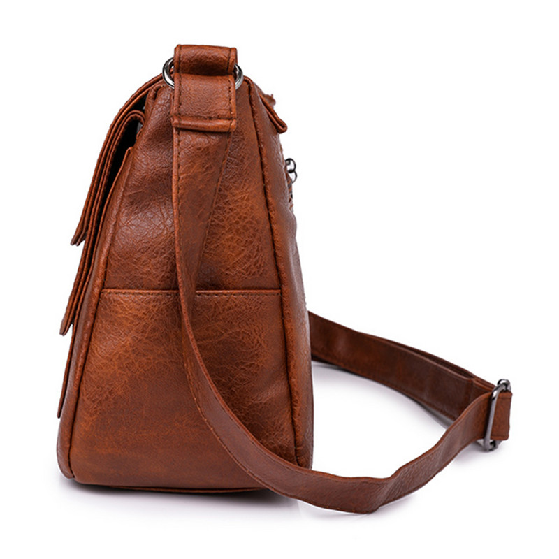 Γυναικεία τσάντα χιαστί πολλαπλών στρώσεων Casual Classic Satchel Τσάντα μεγάλης χωρητικότητας Ευέλικτη τσάντα PU Single Shoulder Daily Commuting