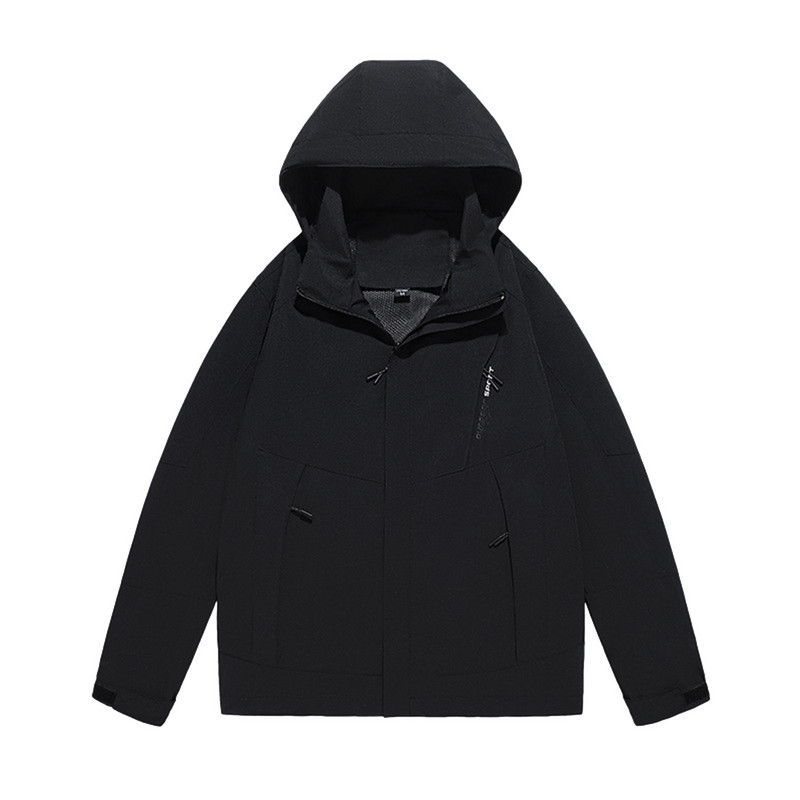 Ασορτί βρετανικό ανδρικό παλτό Πολυλειτουργικό μπουφάν πολλαπλών χρωμάτων αντιανεμικές τσέπες εξωτερικού χώρου Ζευγάρι με κουκούλα αδιάβροχο ανδρικό παλτό