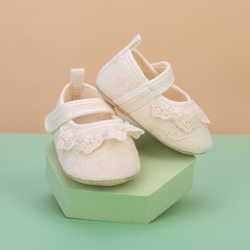 BeQeuewll βρεφικά παιδικά παπούτσια για κορίτσια Αντιολισθητικά παπούτσια με μαλακή σόλα με δαντέλα με παπιγιόν για νήπιο First Walker Άνοιξη φθινόπωρο Princess παπούτσια