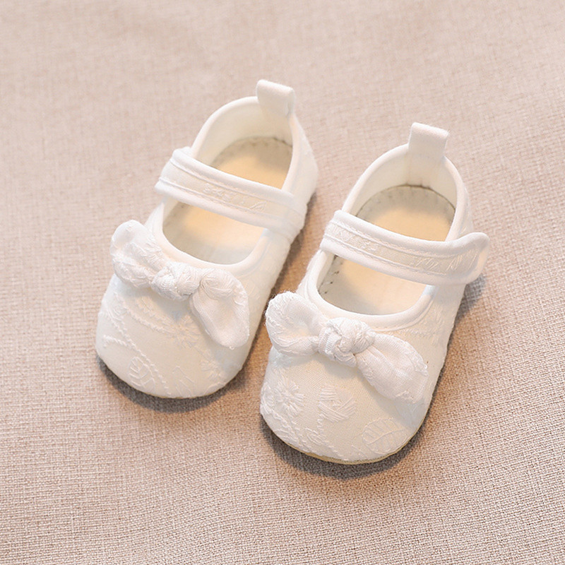 BeQeuewll βρεφικά παιδικά παπούτσια για κορίτσια Αντιολισθητικά παπούτσια με μαλακή σόλα με δαντέλα με παπιγιόν για νήπιο First Walker Άνοιξη φθινόπωρο Princess παπούτσια