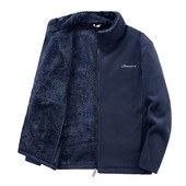 Vīriešu apģērbi Vīriešu siltā izmēra Coral Medium Splice H jaka kabatas flīsa masīva samta jaka Vīriešu stcollar jakas siltai