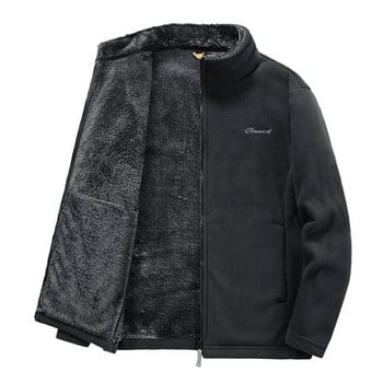 Мъжко облекло Мъжки топъл размер Coral Medium Splice H Jacket Pocket Fleece Твърдо кадифено яке Мъжки якета Stcollar за топли