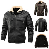 Coat Trench Color Meeste Nahkpluus Talvine Stiilne Talvine Velvet Mantel Meeste Solid Jope Top Meeste Talvine Suur jope