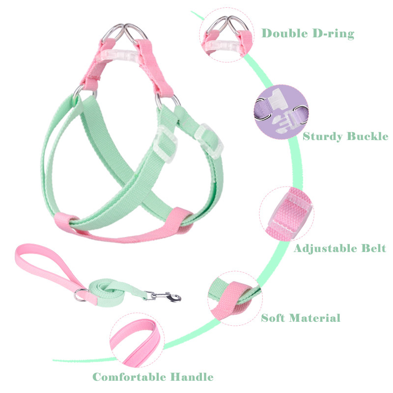 Povodac za pse, set ogrlica bez povlačenja, podesivi najlonski pojas za kućne ljubimce, prsluk za male, velike pse, povodac, povodac za hodanje francuskog buldoga