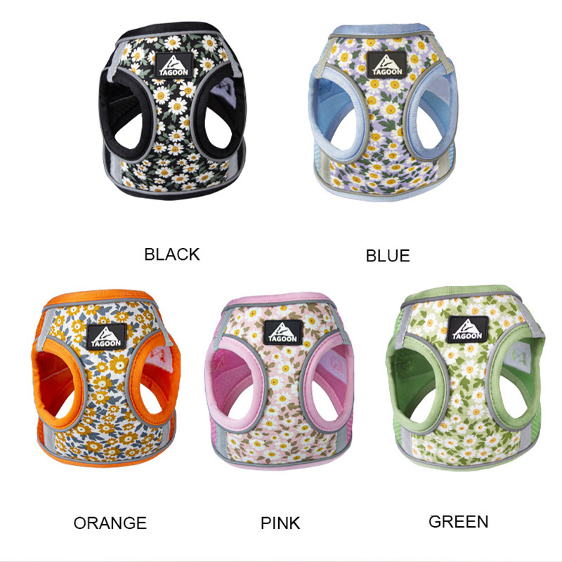 Σετ λουλουδιών και λουλουδιών λουλουδιών κατοικίδιων ζώων, αντανακλαστικό λουρί για κουτάβι, Anti Escape Meash, λουρί για στήθος για σκύλους