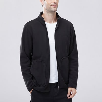 Jachete de iarnă pentru bărbați Jachete de flanel de toamnă pentru bărbați, iarnă, solidă, pentru bărbați, din fleece, pentru buzunar. Jachetă de culoare Will