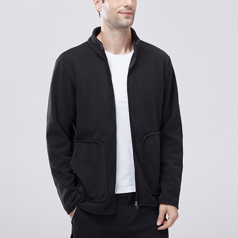 Jachete de iarnă pentru bărbați Jachete de flanel de toamnă pentru bărbați, iarnă, solidă, pentru bărbați, din fleece, pentru buzunar. Jachetă de culoare Will