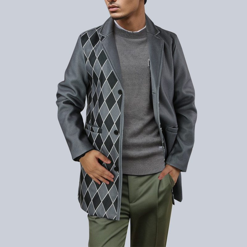 Îmbrăcăminte pentru bărbați Hanorac de toamnă Jachetă cu fermoar pentru bărbați Lână pentru bărbați Lungime de iarnă Guler imprimat Jachetă de lână în picioare Bărbați de mijloc lung