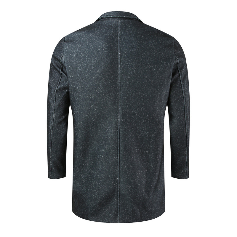 Îmbrăcăminte pentru bărbați Hanorac de toamnă Jachetă cu fermoar pentru bărbați Lână pentru bărbați Lungime de iarnă Guler imprimat Jachetă de lână în picioare Bărbați de mijloc lung