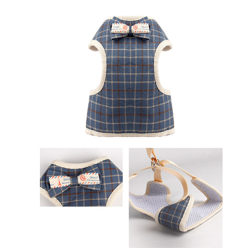 Cățeluși, pisici, iepuri, ham și lesă, set pentru câini de talie mică, ham din plasă, vestă, cu fundă, curea pieptului, chihuahua, yorkie, accesorii pentru animale de companie