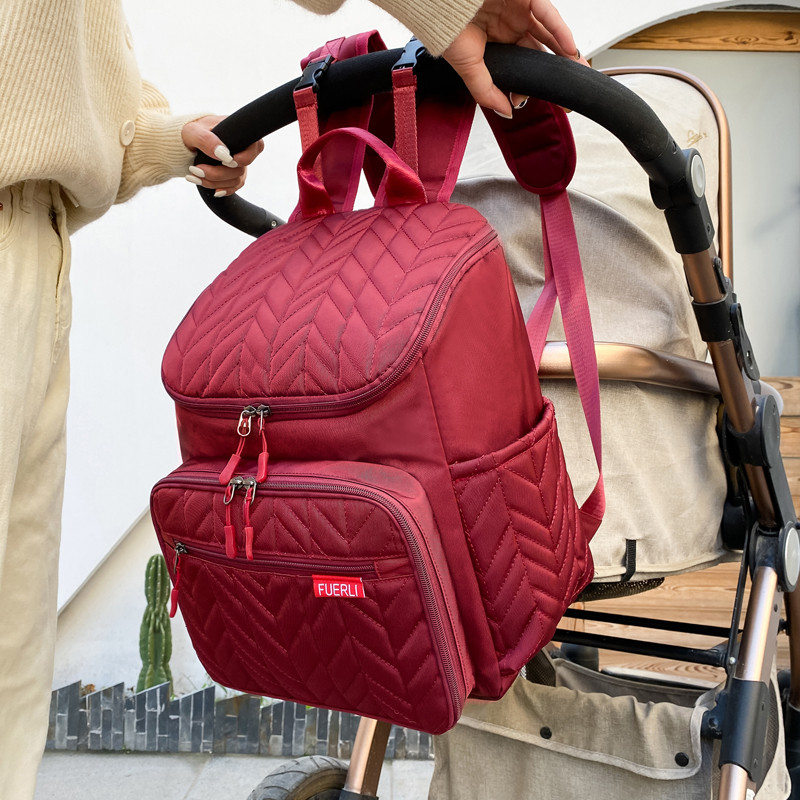 Genți de scutece de maternitate pentru mami Amiqi Funcție Geantă pentru scutece de mare capacitate Broderie Rucsac pentru mami de călătorie impermeabil și antifouling