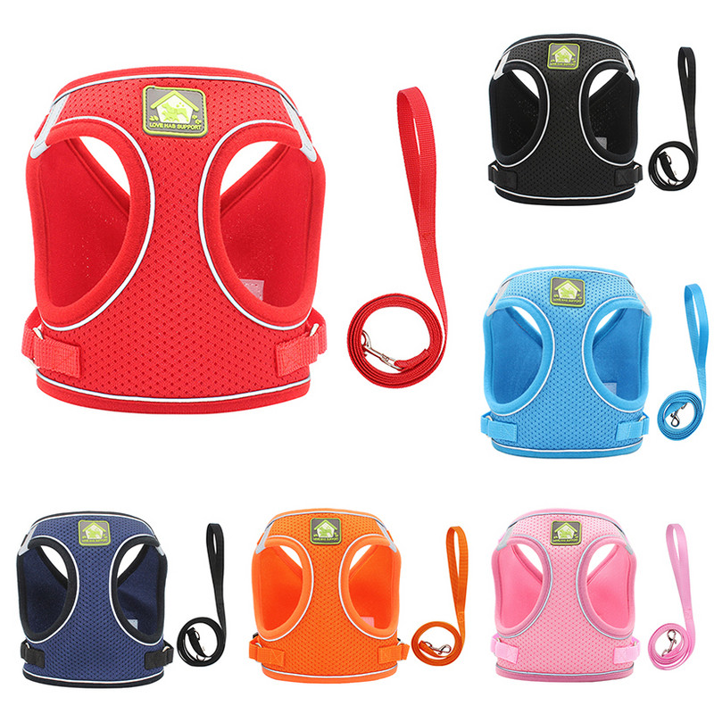 Ανακλαστικό λουρί για σκύλο με πλέγμα γαλλικό μπουλντόγκ λουρί γιλέκο για περπάτημα με πατημασιά Τσιουάουα