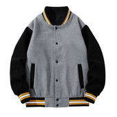 Muška odjeća Patchwork jakna s džepovima Bubble Winter Jednobojna muška duga jakna s prorezima na rukavima Kaput s dugmadima na dugmad Jakna na grudima