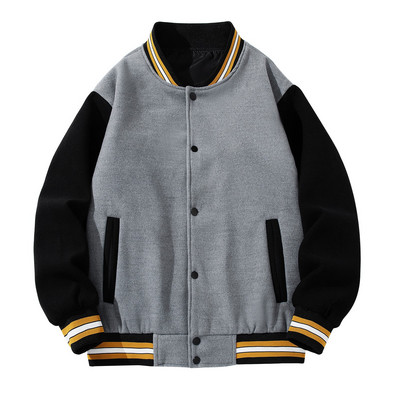 Muška odjeća Patchwork jakna s džepovima Bubble Winter Jednobojna muška duga jakna s prorezima na rukavima Kaput s dugmadima na dugmad Jakna na grudima