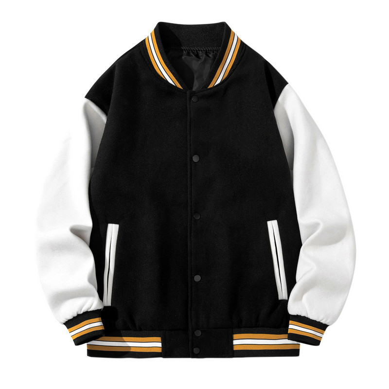 Muška odjeća Patchwork jakna s džepovima Bubble Winter Jednobojna muška duga jakna s prorezima na rukavima Kaput s dugmadima na dugmad Jakna na grudima