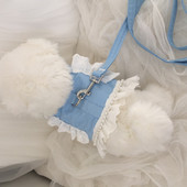 Pet Lace Pearl Chest Strap Traction Maltese Bear Dog To Go Out Στήθος και πλάτη Ρούχα Μικρά και μεσαία σκυλιά Καλοκαιρινή γάτα Teddy