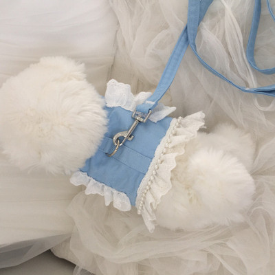 Pet Lace Pearl Chest Strap Traction Maltese Bear Dog To Go Out Στήθος και πλάτη Ρούχα Μικρά και μεσαία σκυλιά Καλοκαιρινή γάτα Teddy