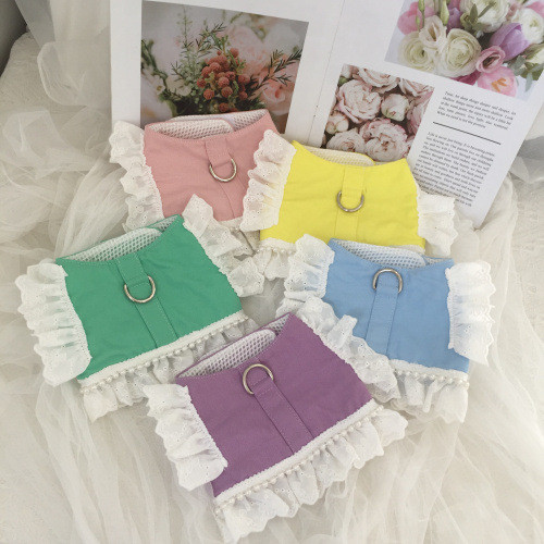 Pet Lace Pearl Chest Strap Traction Maltese Bear Dog To Go Out Στήθος και πλάτη Ρούχα Μικρά και μεσαία σκυλιά Καλοκαιρινή γάτα Teddy