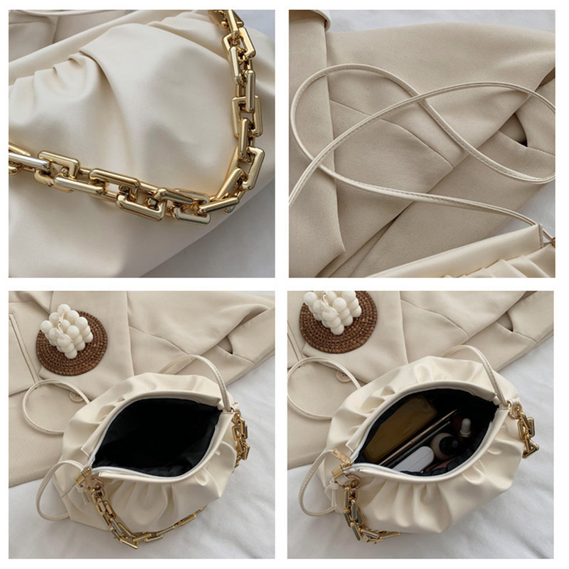 Ολογραφική τσάντα Geestock για τσάντες ώμου με χοντρή αλυσίδα PU Δερμάτινο μονόχρωμο καλοκαιρινό χιαστί Τσάντα πολυτελείας συμπλέκτες Γυναικεία τσάντα