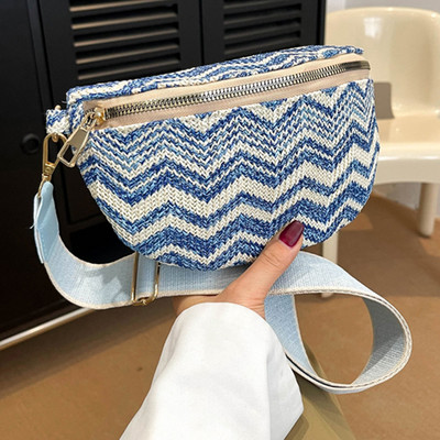 Γυναικεία τσάντα ζώνης ριγέ Bohemian Bum Bag Ρυθμιζόμενα λουριά ώμου Fanny Pack Bumbag Πολύχρωμη τσάντα χιαστί Τσάντες στήθους