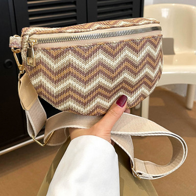 Γυναικεία τσάντα ζώνης ριγέ Bohemian Bum Bag Ρυθμιζόμενα λουριά ώμου Fanny Pack Bumbag Πολύχρωμη τσάντα χιαστί Τσάντες στήθους