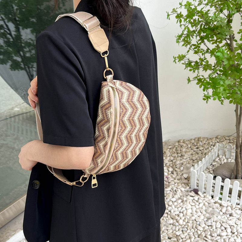 Γυναικεία τσάντα ζώνης ριγέ Bohemian Bum Bag Ρυθμιζόμενα λουριά ώμου Fanny Pack Bumbag Πολύχρωμη τσάντα χιαστί Τσάντες στήθους