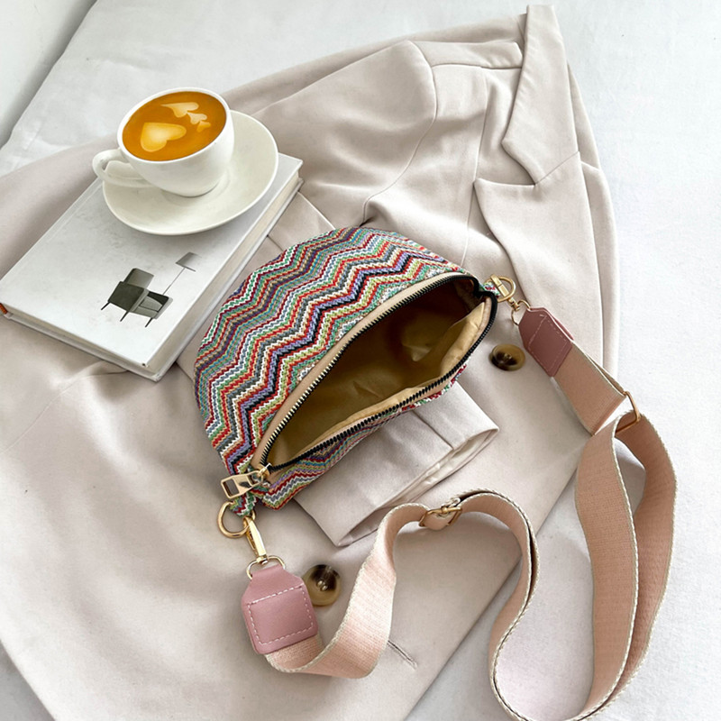 Γυναικεία τσάντα ζώνης ριγέ Bohemian Bum Bag Ρυθμιζόμενα λουριά ώμου Fanny Pack Bumbag Πολύχρωμη τσάντα χιαστί Τσάντες στήθους