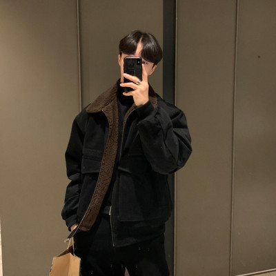 Χειμερινό μπουφάν Ανδρικό Ζεστό Μόδα Παχύ Μαύρο Μπουφάν Ανδρικά Μαλλιά Ανδρικά ρούχα Κορεατικά Φαρδιά Χοντρό Κοντό Παλτό Ανδρικά Ρούχα M-2XL