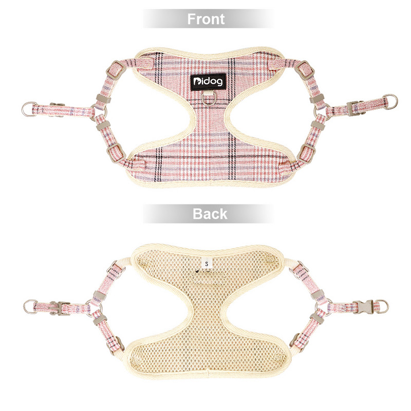 Διχτυωτό νάιλον λουρί και λουρί για σκύλους με τσάντα σνακ Καρό σκυλιά Ζώνη γιλέκου γάτας Ζώνη για λουριά για μικρούς σκύλους Γάτες