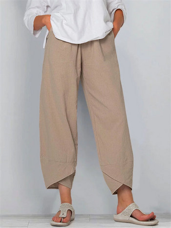 Fashion New Pantalones De Mujer M-5XL Plus Size Sleepwear Γυναικεία Φαρδιά βαμβακερά λινά πιτζάμες Παντελόνι Άνοιξη Φθινόπωρο για το σπίτι Φόρεμα για το σπίτι