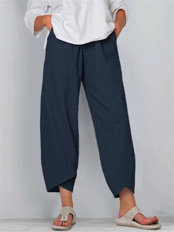 Fashion New Pantalones De Mujer M-5XL Plus Size Sleepwear Γυναικεία Φαρδιά βαμβακερά λινά πιτζάμες Παντελόνι Άνοιξη Φθινόπωρο για το σπίτι Φόρεμα για το σπίτι