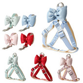 Βραδινό λουρί με λουρί σκύλου Σετ γιακά με φιόγκο Ρυθμιζόμενο Χαριτωμένο λουρί για σκύλους για μικρό, μεσαίο λουρί για κατοικίδιο ζώο γάτας, εξωτερικό περίπατο