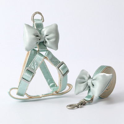 Βραδινό λουρί με λουρί σκύλου Σετ γιακά με φιόγκο Ρυθμιζόμενο Χαριτωμένο λουρί για σκύλους για μικρό, μεσαίο λουρί για κατοικίδιο ζώο γάτας, εξωτερικό περίπατο