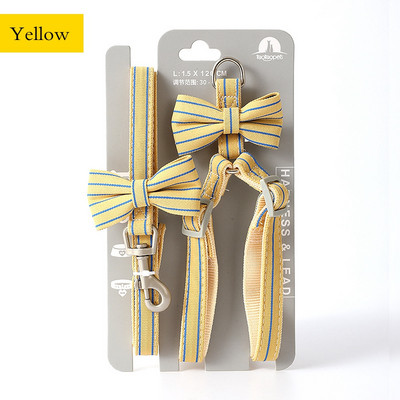 Βραδινό λουρί με λουρί σκύλου Σετ γιακά με φιόγκο Ρυθμιζόμενο Χαριτωμένο λουρί για σκύλους για μικρό, μεσαίο λουρί για κατοικίδιο ζώο γάτας, εξωτερικό περίπατο