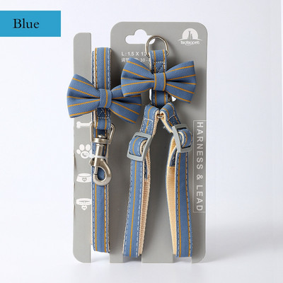 Βραδινό λουρί με λουρί σκύλου Σετ γιακά με φιόγκο Ρυθμιζόμενο Χαριτωμένο λουρί για σκύλους για μικρό, μεσαίο λουρί για κατοικίδιο ζώο γάτας, εξωτερικό περίπατο