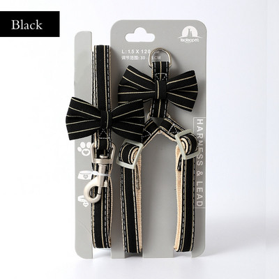 Βραδινό λουρί με λουρί σκύλου Σετ γιακά με φιόγκο Ρυθμιζόμενο Χαριτωμένο λουρί για σκύλους για μικρό, μεσαίο λουρί για κατοικίδιο ζώο γάτας, εξωτερικό περίπατο